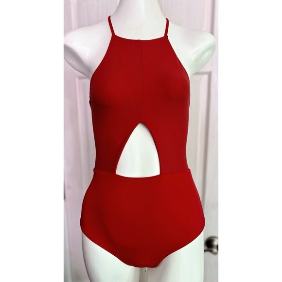 EUC Tavik Lela Red One Piece Cut Out Swimsuit Medium (Runs Small) - Picture 2 of 7